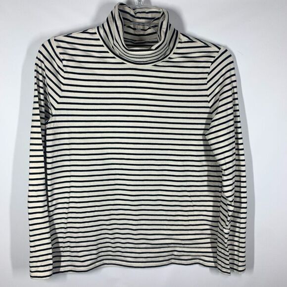 The Talbots Tee Long Sleeve Stripped Turtle Neck Size Petite Small - Picture 1 of 6